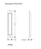 Rocky Mountain Rectangular Flush Pull  - 2" x 11"