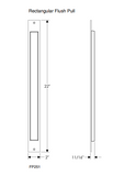 Rocky Mountain Rectangular Flush Pull - 2" x 22"