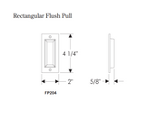 Rocky Mountain Rectangular Flush Pull  - 2" x 4 1/4"