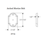 Rocky Mountain Arched Mortise Bolt 2 1/2" x 3 3/4"