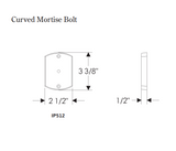 Rocky Mountain Curved Mortise Bolt 2 1/2" x 3 3/8"
