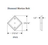 Rocky Mountain Diamond Mortise Bolt 3 9/16" x 3 9/16"
