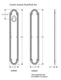 Rocky Mountain Corbel Arched Push/Pull Set – 3 1/2″ x 22″