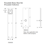 Rocky Mountain Trousdale Entry Set – 3″ x 18″ - 3" x 10" Interior Trousdale Escutcheon