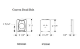 Rocky Mountain Convex Dead Bolt 2 1/2" x 3 1/4"