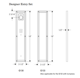 Rocky Mountain Designer Entry Set –  3 1/2″ x 18″ - 3" x 10" Interior Designer Escutcheon