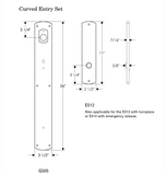 Rocky Mountain Curved Entry Set – 3 1/2″ x 26″ - 2 1/2" x 8" Interior Curved Escutcheon