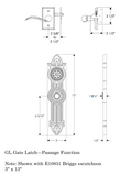 Rocky Mountain Briggs Gate Hardware 3" x 13"