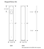 Rocky Mountain Stepped Entry Set – 2 3/4″ x 20″ - 2 1/2" x 8" Interior Escutcheon