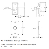 Rocky Mountain Convex Gate Hardware 2 1/2" x 4 1/2"