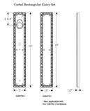 Rocky Mountain Corbel Rectangular Entry Set – 3″ x 19″ - 2 1/2" x 9" Interior Escutcheon