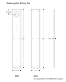 Rocky Mountain Rectangular Entry Set – 3 1/2″ x 24″ - 3" x 10" Interior Escutcheon