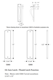 Rocky Mountain Curved Thumblatch Gate Hardware 2 3/4" x 13"