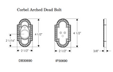 Rocky Mountain Corbel Arched Dead Bolt 2 1/2" x 4 1/2"