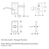 Rocky Mountain Hammered Gate Hardware 2 1/2" x 4 1/2"