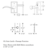 Rocky Mountain Metro Gate Hardware 2 1/2" x 4 1/2"