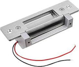 Adjustable Electric Strike Fail Secure, Faceplate 1-1/4 x 4-7/8, Off Center Stainless Steel 8-16V AC/DC