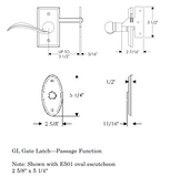 Rocky Mountain Oval Gate Hardware 2 5/8" x 5 1/4"