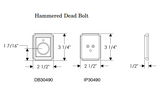 Rocky Mountain Hammered Dead Bolt 2 1/2" x 3 1/4"