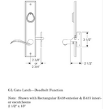 Rocky Mountain Rectangular Keyed Gate Hardware 2 1/2″ x 13″