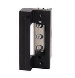 Adjustable Electric Strike Fail Secure, Faceplate 1-1/4 x 4-7/8, Off Center Black 8-16V AC/DC