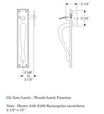 Rocky Mountain Rectangular Thumblatch Gate Hardware 2 1/2″ x 13″