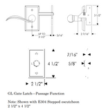 Rocky Mountain Stepped Gate Hardware 2 1/2" x 4 1/2"