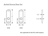 Rocky Mountain Arched Screen Door Hardware 2" x 6"