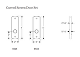 Rocky Mountain Curved Screen Door Hardware 2" x 6"