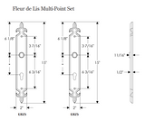 Rocky Mountain Fleur de Lis Multi-Point Entry Set – 2″ x 15″