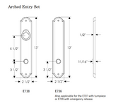 Rocky Mountain Arched Entry Set 2 1/2″ x 13″ (5 1/2″ C-C)