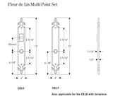 Rocky Mountain Fleur de Lis Multi-Point Entry Set – 2″ x 15″