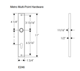 Rocky Mountain Metro Multi-Point Entry Set – 1 3/4″ x 11″