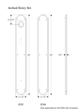 Rocky Mountain Arched Entry Set – 3 1/2″ x 26″ 3 1/2" x 26" - 3 1/2" x 36" Interior Arched Escutcheon