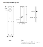 Rocky Mountain Rectangular Entry Set – 2 3/4″ x 18″ - 3" x 10" Interior Escutcheon