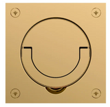 Baldwin 3-1/2 Inch x 3-1/2 Inch Solid Brass Flush Ring Pull for Latches/Locks with Swivel Spindles