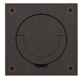 Baldwin 3-1/2 Inch x 3-1/2 Inch Solid Brass Flush Ring Pull for Latches/Locks with Swivel Spindles