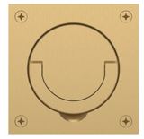 Baldwin 3-1/2 Inch x 3-1/2 Inch Solid Brass Flush Ring Pull for Latches/Locks with Swivel Spindles