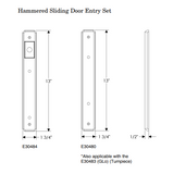 Rocky Mountain Hammered Entry Sliding Door Set – 1 3/4″ x 13″