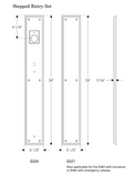 Rocky Mountain Stepped Entry Set – 3 1/2″ x 24″ - 2 1/2" x 8" Interior Escutcheons