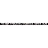 Cal-Royal WDC13 This Door to Remain Unlocked During Business Hour Sign White on Black