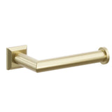 Emtek Modern Tubular Brass Single Post Paper Holder & Chamfered Square Rosette