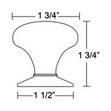 Emtek Ebony 1 3/4 Inch Porcelain Wardrobe Knob - 86033