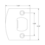 Emtek Privacy Right Handed Milano Door Lever With Rectangular Rose