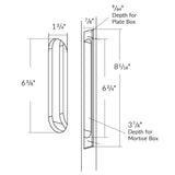 Emtek 2193 Keyed Pocket Door Mortise Lock