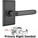 Emtek Privacy Right Handed Milano Door Lever With Rectangular Rose