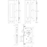 Emtek 2154 Narrow Modern Rectangular Pocket Door Mortise Lock (2" x 7-1/4") - Passage