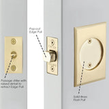 Emtek 2014 Rectangular Pocket Door Tubular Lock (2-1/2" x 3-1/2") - Passage