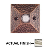 Emtek 2452 Brass Bell Button with Hammered Rosette