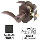 Emtek Sandcast Bronze Durango Keyed Lever with #1 Rosette - 5104